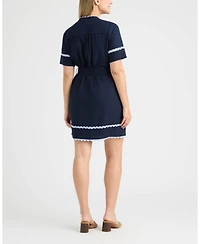 Ellen Tracy Women's Shirt Dress with Ric Rac Detail