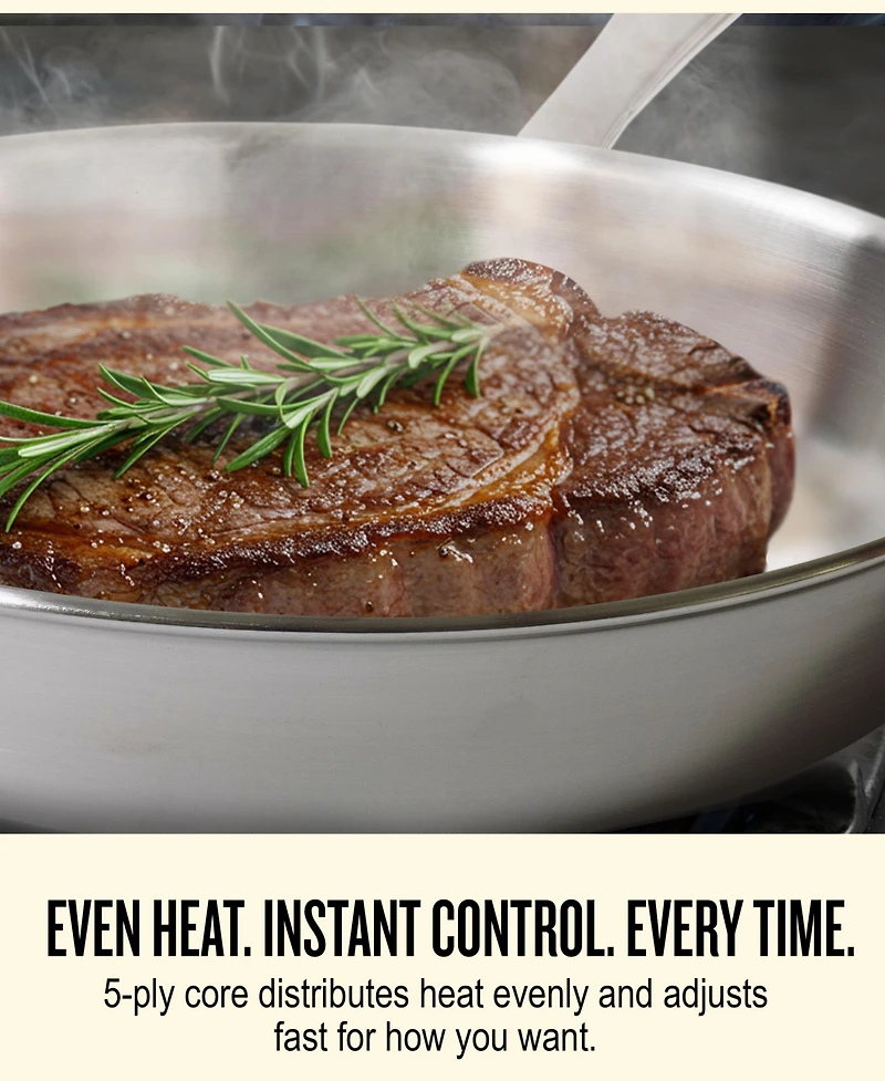 Alva Maestro 9.5" 5-Ply Stainless Steel Frying Pan