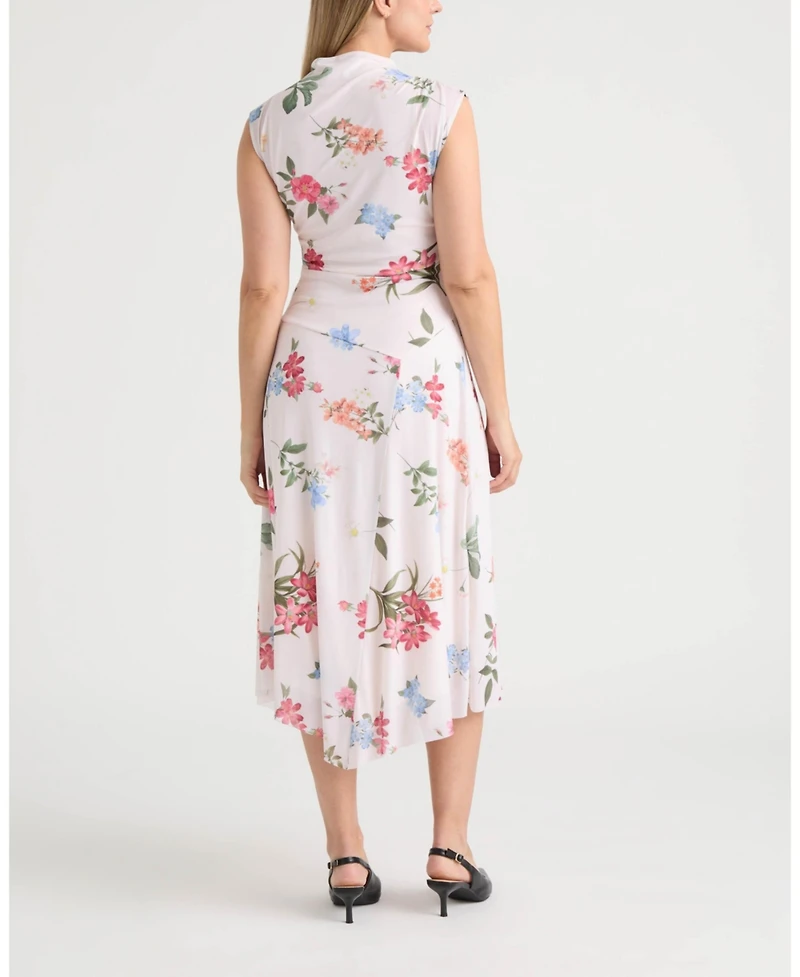 Ellen Tracy Women's Mesh Dress with Side Shirring