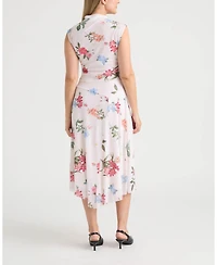 Ellen Tracy Women's Mesh Dress with Side Shirring