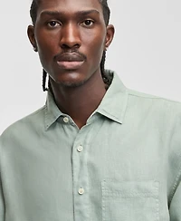 Sun + Stone Men's Logan Long-Sleeve Garment-Dyed Linen Shirt, Macy's Exclusive