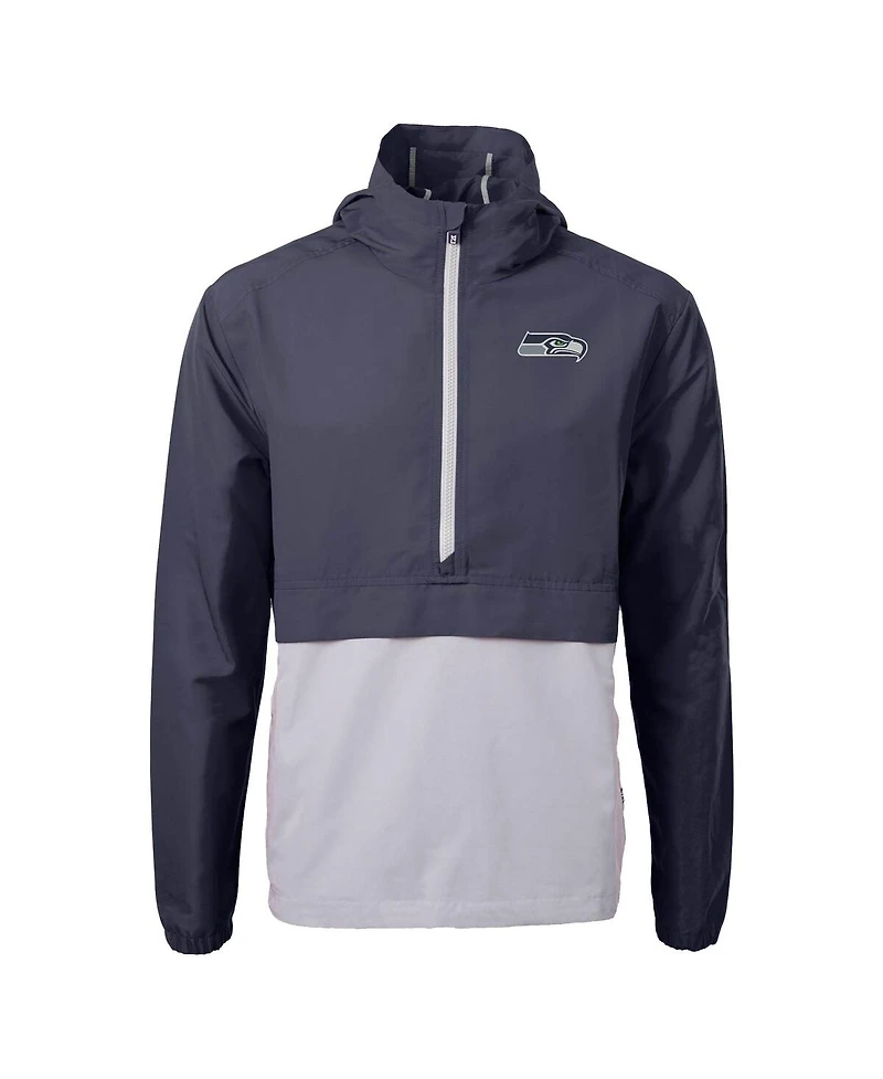 Cutter Buck Men's Blue Seattle Seahawks Charter Anorak Half-Zip Jacket