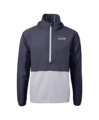 Cutter Buck Men's Blue Seattle Seahawks Charter Anorak Half-Zip Jacket