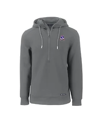 Cutter Buck Men's Gray New England Patriots Throwback Roam Eco Half-Zip Pullover Hoodie