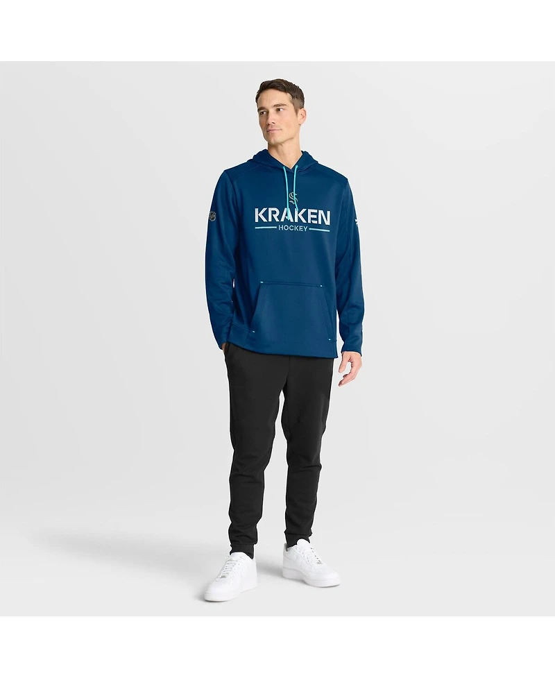 Fanatics Men's Deep Sea Blue Seattle Kraken Authentic Pro Rink Hoodie