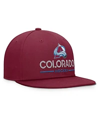 Fanatics Men's Burgundy Colorado Avalanche Authentic Pro Rink Lockup Snapback Hat
