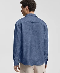 Sun + Stone Men's Devin Long-Sleeve Linen Shirt, Macy's Exclusive