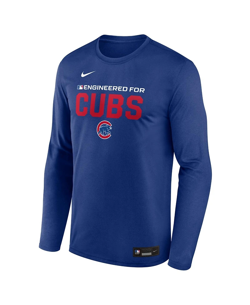 Nike Men's Royal Chicago Cubs Authentic Collection Legend Dri-fit Long Sleeve T-Shirt