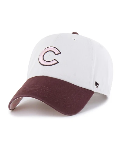 '47 Brand Men's Women's Stone/Burgundy Chicago Cubs Love Letter Clean Up Adjustable Hat