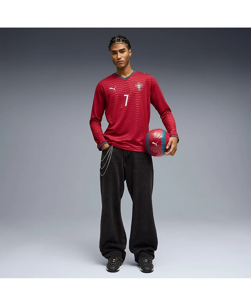 Puma Men's Cristiano Ronaldo Red Portugal National Team 2026 Home Replica Long Sleeve Jersey