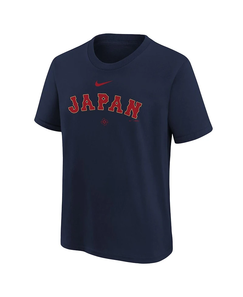 Nike Big Boys and Girls Navy Japan Baseball 2026 World Baseball Classic Country T-Shirt