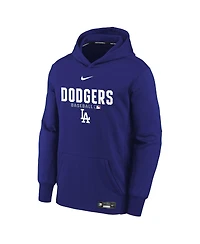 Nike Big Boys and Girls Royal Los Angeles Dodgers Authentic Collection Therma-fit Hoodie