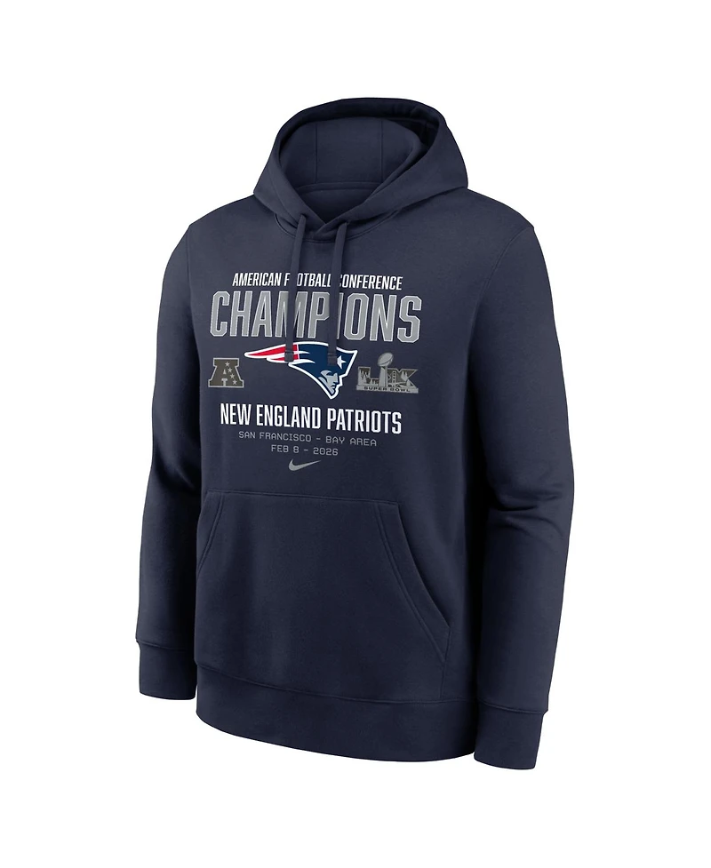 Nike Men's Navy New England Patriots 2025 Afc Champions Team Nation Hoodie