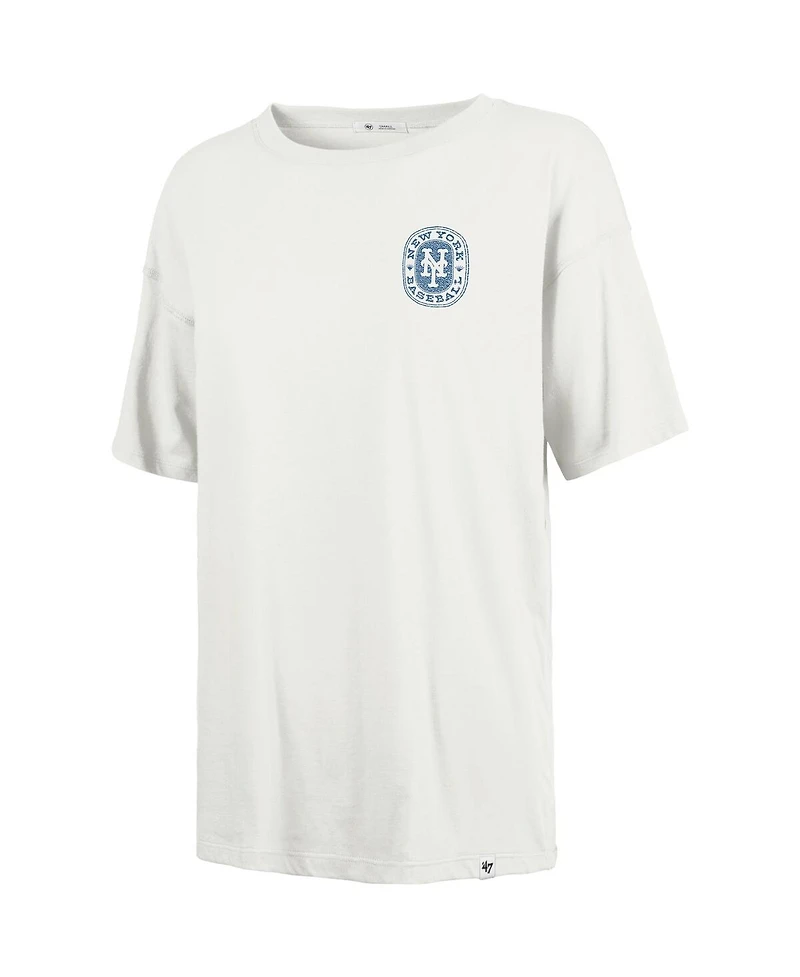 47 Brand Women's Natural New York Mets Back Canyon Sadie T-Shirt