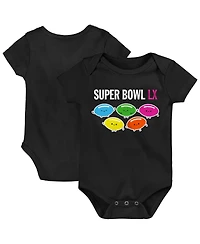 Outerstuff Baby Boys and Girls Black Super Bowl Lx Football Squad Bodysuit
