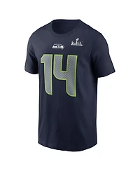 Nike Men's Sam Darnold College Navy Seattle Seahawks Super Bowl Lx Patch Name Number T-Shirt