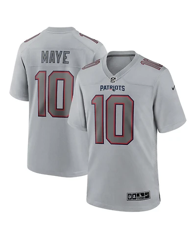 Nike Men's Drake Maye Gray New England Patriots Atmosphere Fashion Game Jersey
