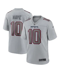Nike Men's Drake Maye Gray New England Patriots Atmosphere Fashion Game Jersey