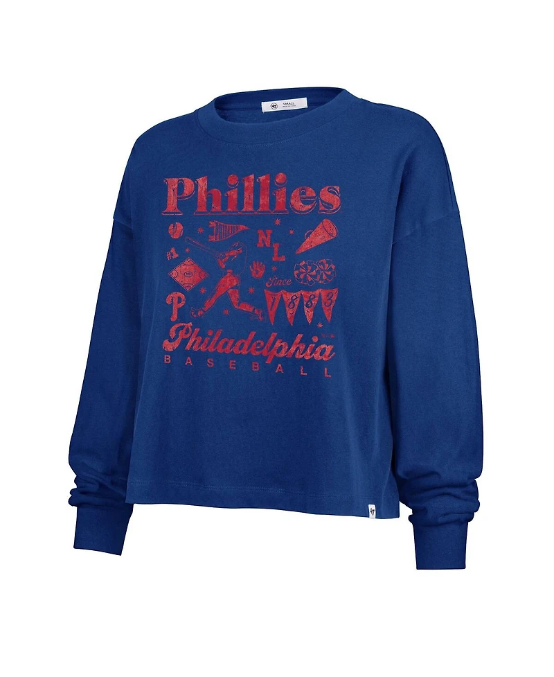 47 Brand Women's Royal Philadelphia Phillies Team Collage Sydney Long Sleeve T-Shirt