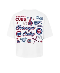 47 Brand Women's White Chicago Cubs Collage Script Reed City T-Shirt