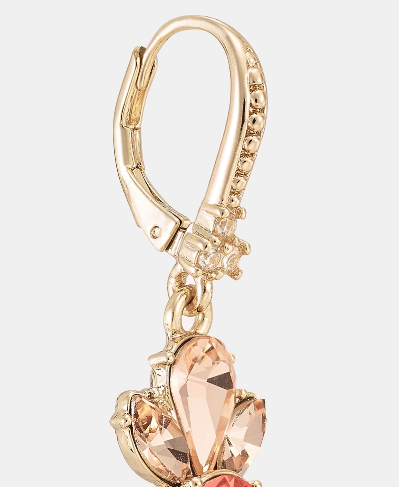Marchesa Crystal Cluster Flower Double Drop Earrings