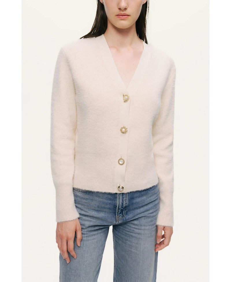 Nocturne Women's Pearl-Button V-Neck Cardigan