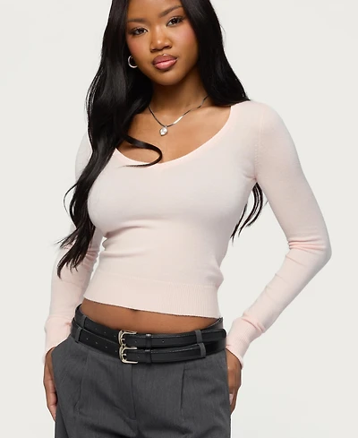 Edikted Women's Mercedes Knitted V Neck Sweaters