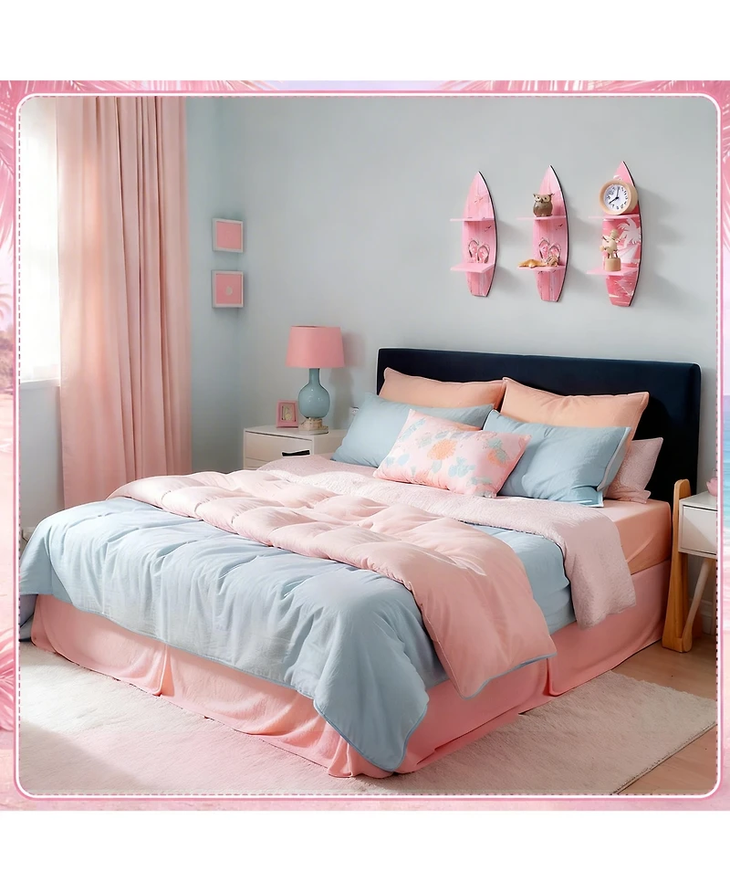 Yigii Surfboard Wall Shelves: 3 Piece Set for Beach Decor