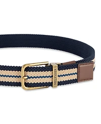 Tommy Hilfiger Men's Two-In-One Reversible Striped Stretch Cord Belt