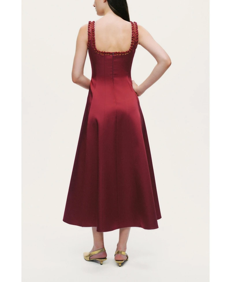 Nocturne Women's Embellished Square-Neck Midi Dress