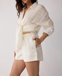 Reistor Women's Regular Fit Shorts Textured Cotton