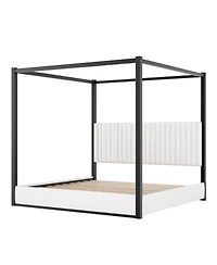 Streamdale Furniture King Size Upholstery Canopy Platform Bed with Headboard
