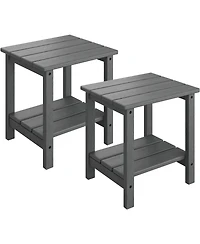 gaomon Outdoor Side Table Hdpe All Weather Resistant Patio Side Tables for Outside, End Table for Patio Pool Deck Indoor Backyard