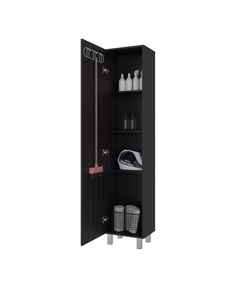 Fm Furniture Vegas Storage Cabinet for Laundry Room with Fixed Shelves, Wenge