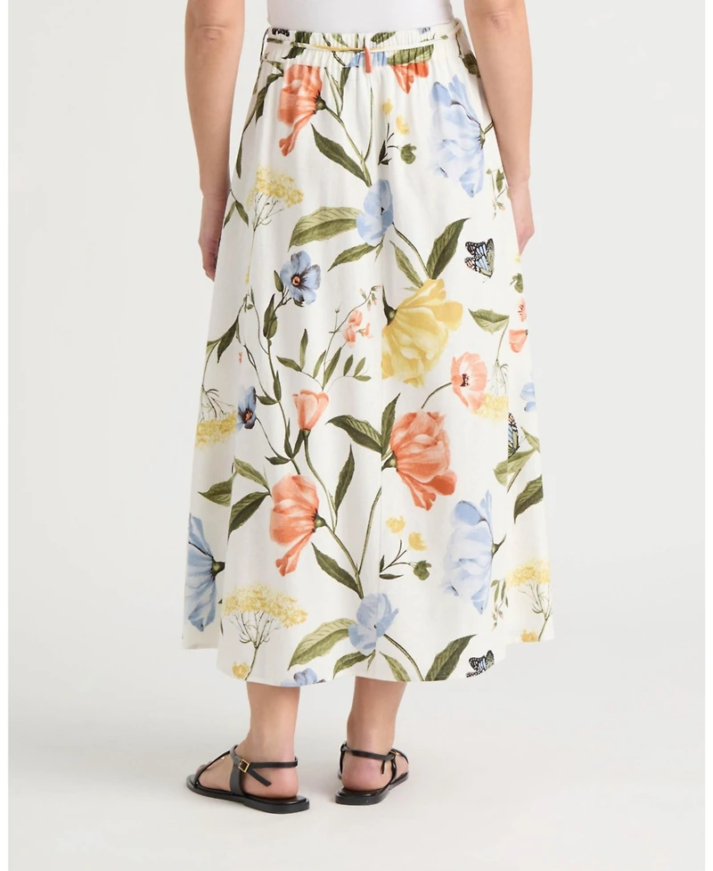 Ellen Tracy Women's Button Front Flared Skirt