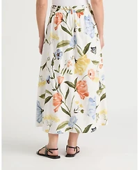 Ellen Tracy Women's Button Front Flared Skirt