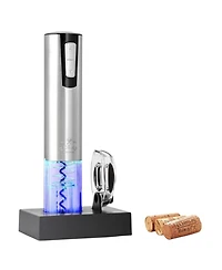 Electric Wine Opener With Charging Base and Foil Cutter - Stainless Steel Automatic Wine Bottle Opener