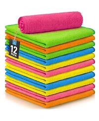 12 Pack Highly Absorbent Microfiber Cleaning Cloths