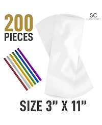 Zulay Kitchen 3 x 11 Inches Clear Cellophane Candy Bags With Ties - 200 Piece