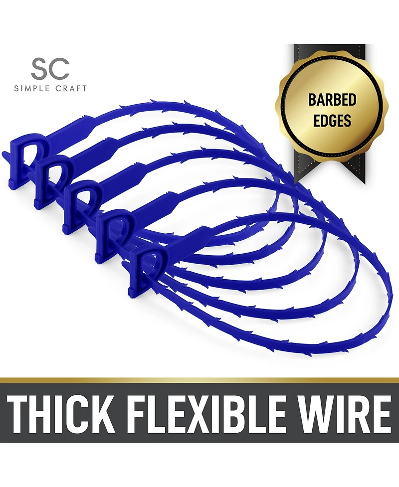 20-Inch Plumbing Snake Drain Clog Remover - 5 Pack