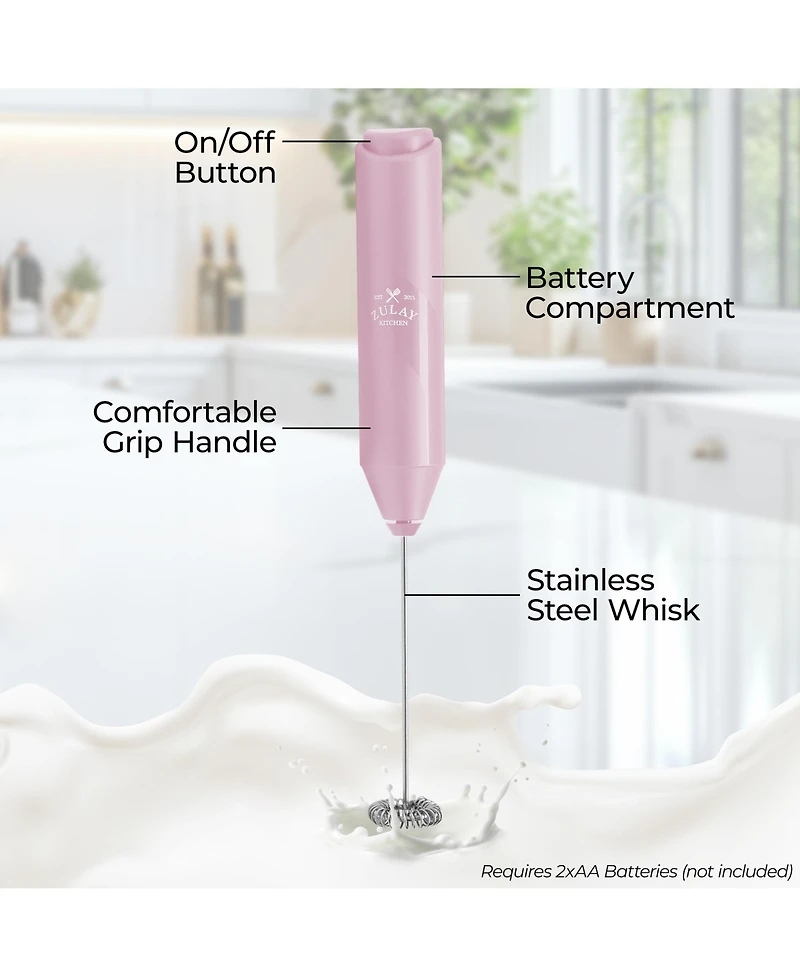 Powerful Handheld Mini FrothMate Milk Frother Stainless Steel