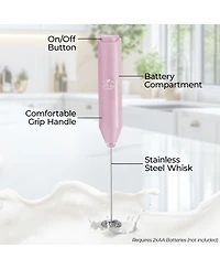 Powerful Handheld Mini FrothMate Milk Frother Stainless Steel