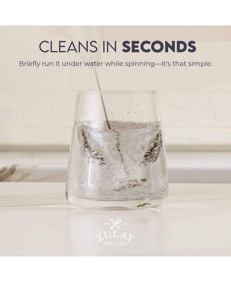 Powerful Handheld Mini FrothMate Milk Frother Stainless Steel