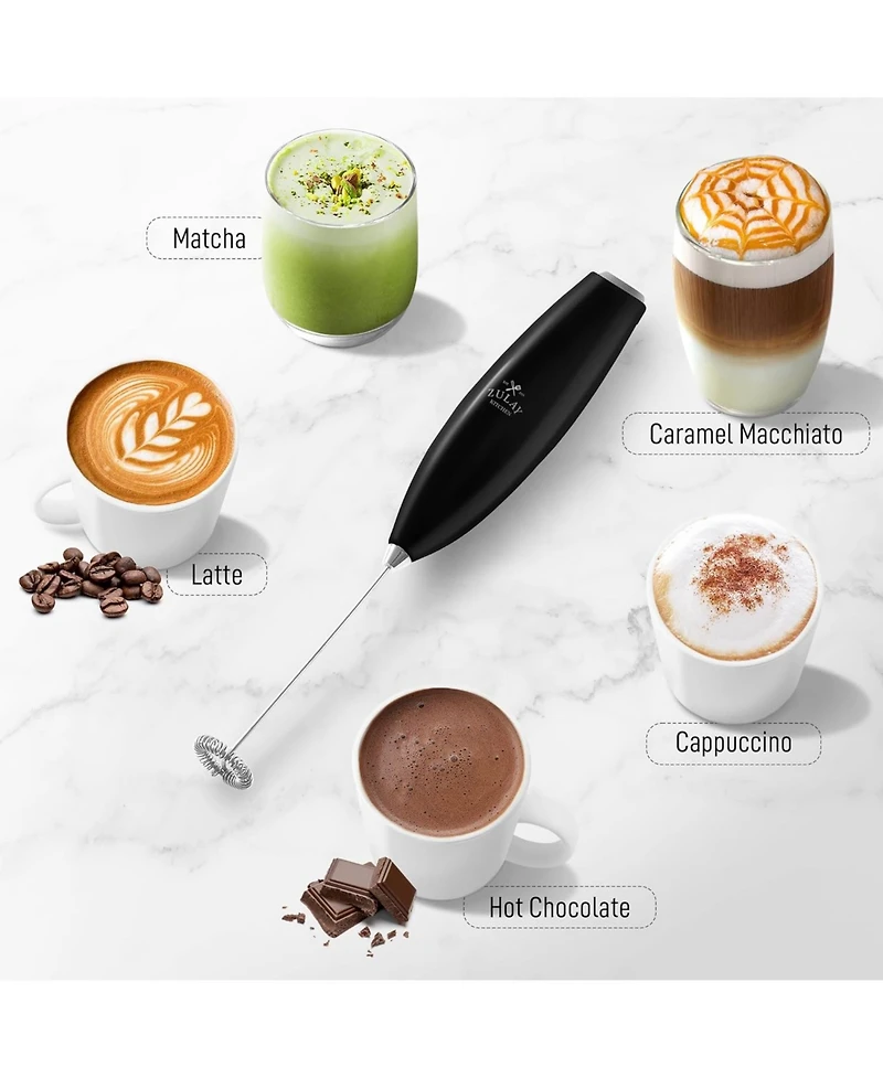 Zulay Kitchen Milk Frother Wand Drink Mixer with Aa Duracell Batteries