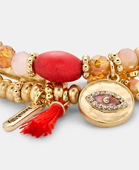 lonna & lilly 3-Pc. Set Evil Eye Charm Beaded Stretch Bracelets