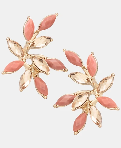 lonna & lilly Gold-Tone Faux Coral Leaf Stud Earrings