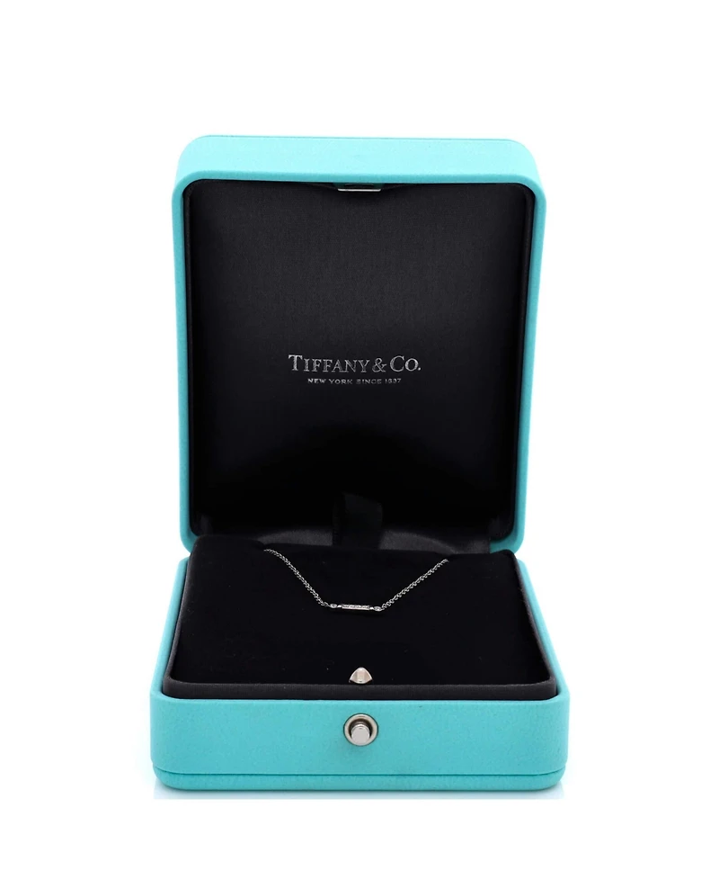 Pre-Owned Tiffany & Co Fleur de Lis Key Bar Pendant Necklace