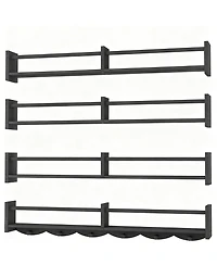 Yigii Floating Shelves Set of 4: Multi-functional, Sturdy Pine Wood, Elegant Design