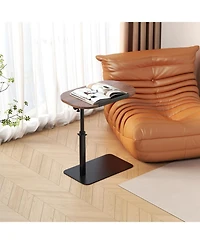 gaomon C Shaped End Table for Couch,Height Adjustable Side Table, Adjustable Armrest Tv Tray, Swivel Side Tables Sofa Trays for Bathroom