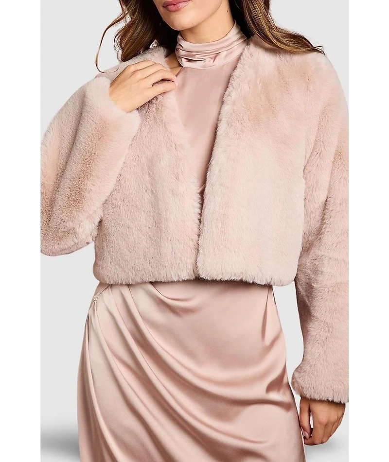 Coast Women's Edge To Edge Faux Fur Coat